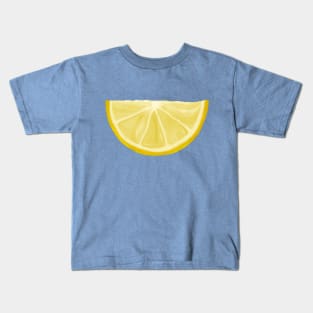 Yellow Watercolor Juicy Lemon Wedge Kids T-Shirt